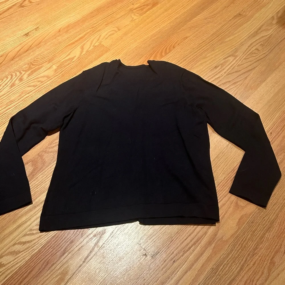 Croft & Barrow Black cardigan with rhinestones. Size Large EUC - Picture 2 of 2